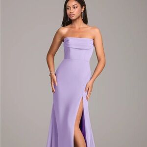 Azazie Strapless Lavender Dress